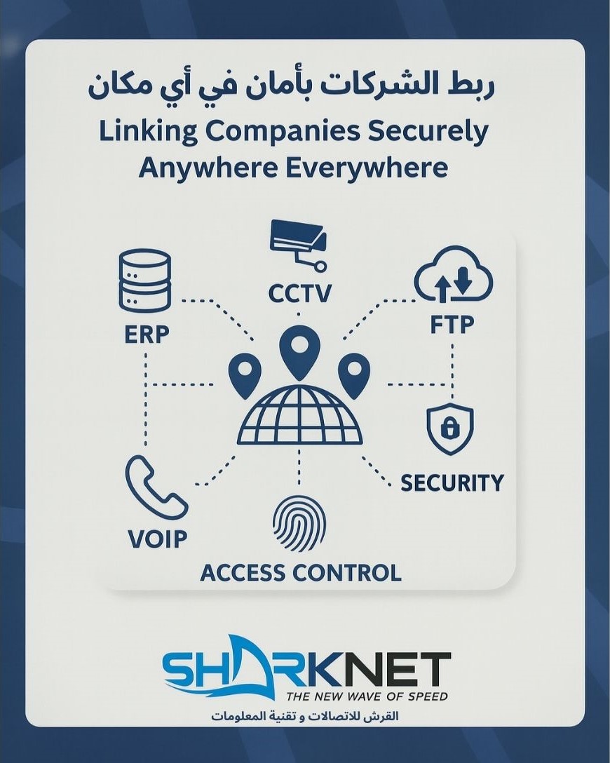 Securely linking business sites with ERP, CCTV, VoIP, FTP, and access control